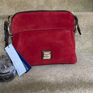 Dooney & Bourke rust/red suede crossbody bag, NWT